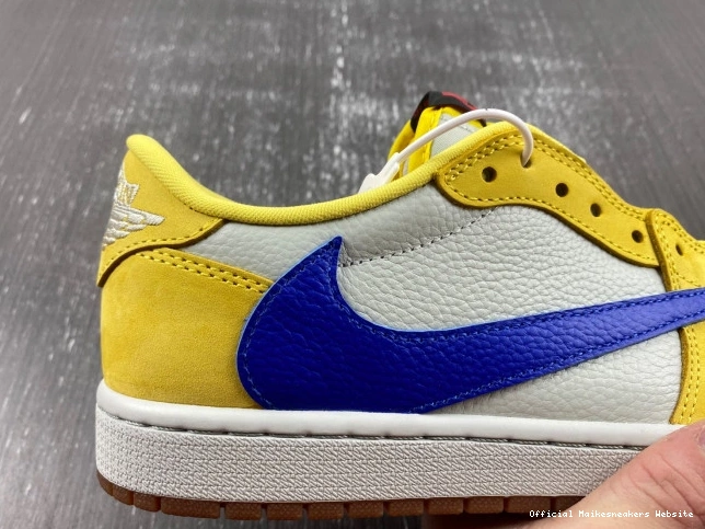 Official Maikesneakers Canary DZ4137-700 Travis Low 1 Jordan Scott OG Air x 0703